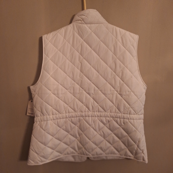 NWT St. John's Bay puffer vest with gold accents in ivory cream sz XL - Picture 7 of 16